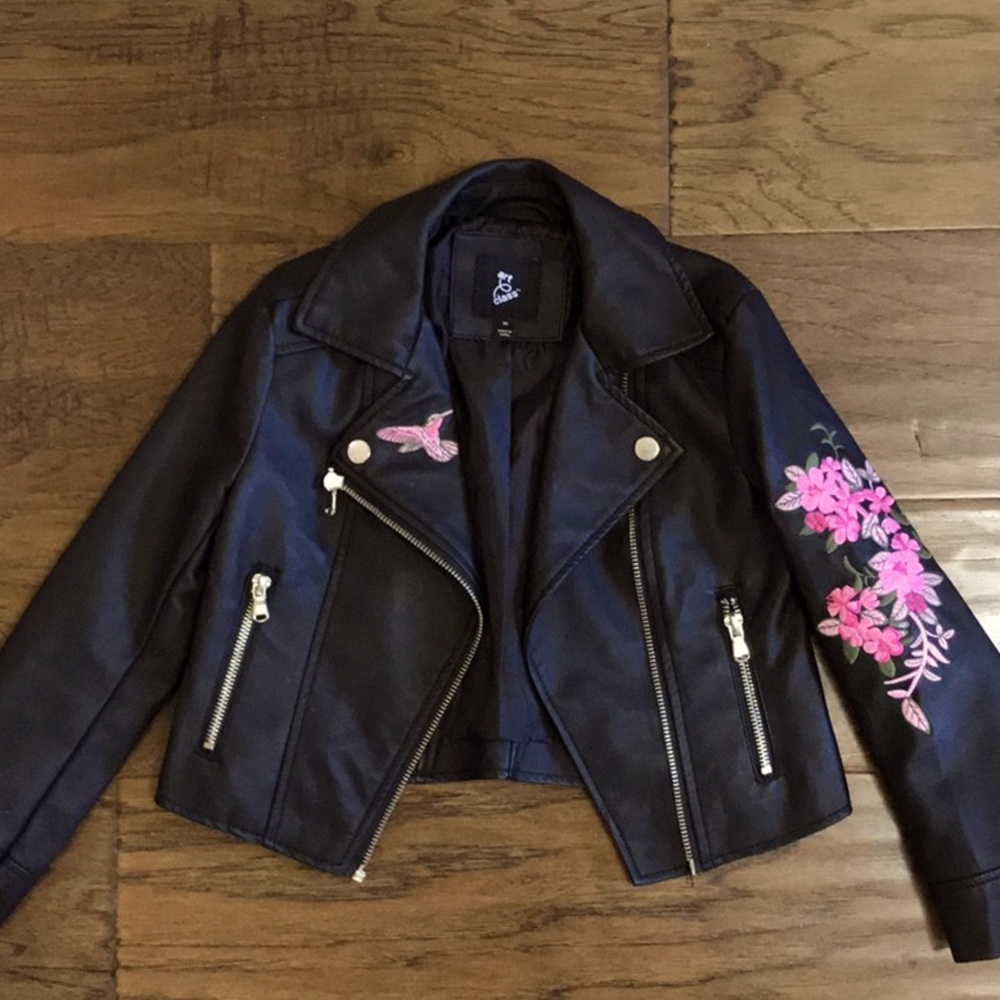 Black faux leather jacket